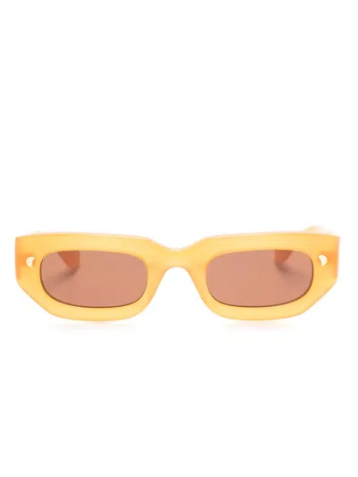 Nanushka Kadee Rectangle-frame Sunglasses In Yellow