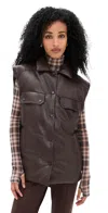 Nanushka Karlene Faux Leather Vest Coffee Ground In Brown