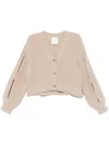 Nanushka Karolin Ribbed Wool-blend Cardigan In Neutrals