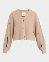 Nanushka Karolin Ribbed Wool-blend Cardigan In Oatmeal
