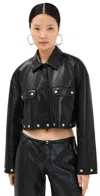 Nanushka Camicia Kassie In Similpelle Nera Donna In Black