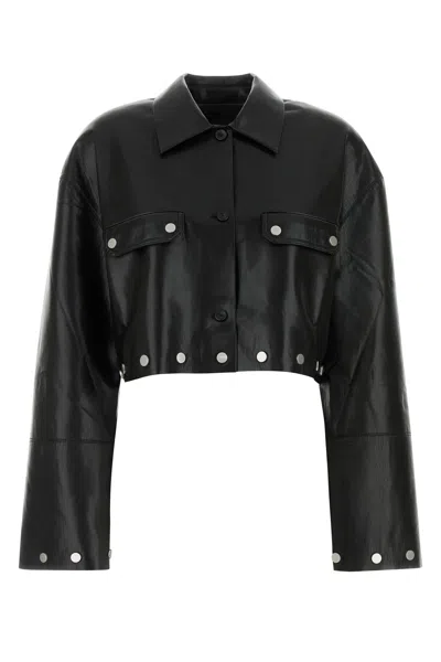 NANUSHKA CAMICIA KASSIE IN SIMILPELLE NERA DONNA