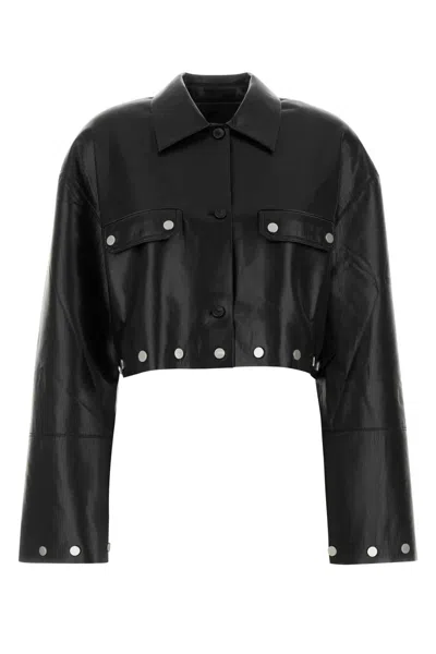 Nanushka Kassie Synthetic Leather Shirt In Black