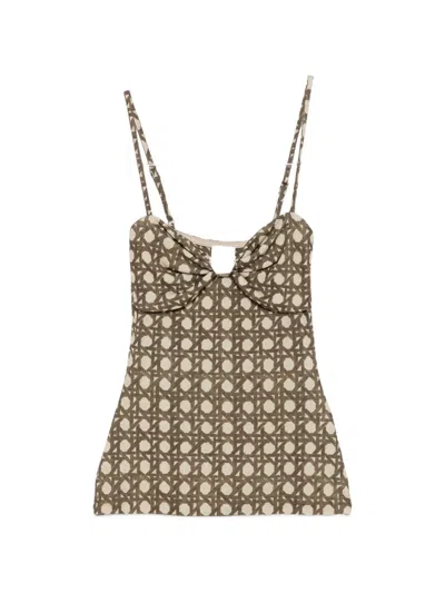 Nanushka Kauit Sweetheart-neck Top In Brown