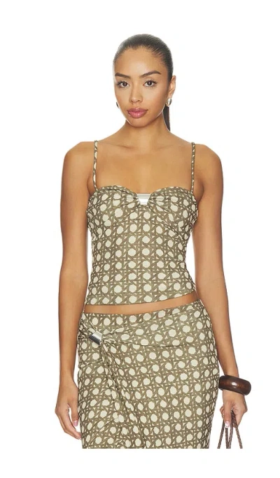 Nanushka Kauit  탑 In Rattan Polka
