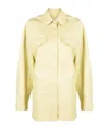 Nanushka Kaysa Faux-leather Shirt In Nude