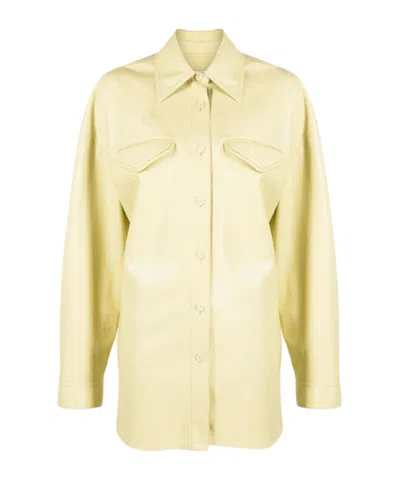Nanushka Kaysa Faux-leather Shirt In Lime Green