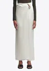 Nanushka Kehlani Crinkled Satin Wrap Pants In Cream