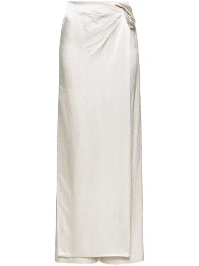 Nanushka Kehlani Draped-detail Palazzo Pants In Neutrals