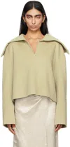 Nanushka Khaki Maxi Sweater In Pale Olive