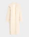 Nanushka Kilah Long Faux Fur Coat In Creme
