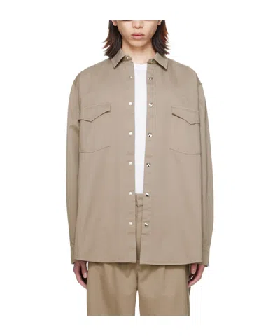 Nanushka Kinny Lapel Shirt In Gray