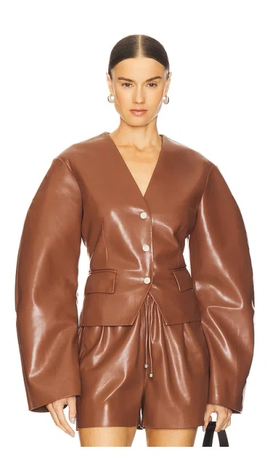 Nanushka Kiyo Blazer In Brown