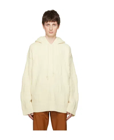 Nanushka Knitted Pullover Hoodie In White