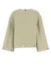 Nanushka Sand Wool Blend Oversize Anwen Blouse In Beige O Tan