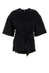 Nanushka Black Satin Besia T-shirt In Black
