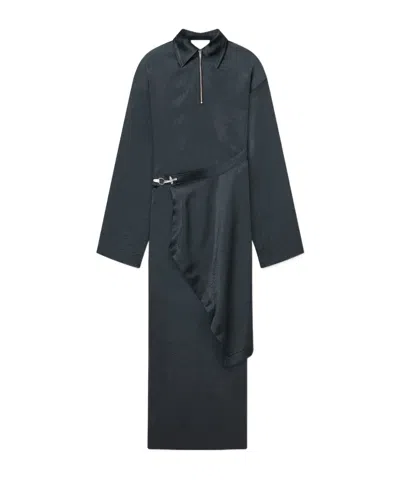 Nanushka Lapel Long Sleeve Dress In Black