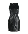 Nanushka Layan With Button And Loop Detail Waist Mini Dress In Black