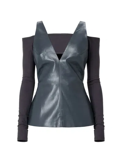 Nanushka Layered Top In Gray