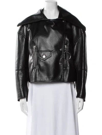 Pre-owned Nanushka Leather Biker Jacket In Black