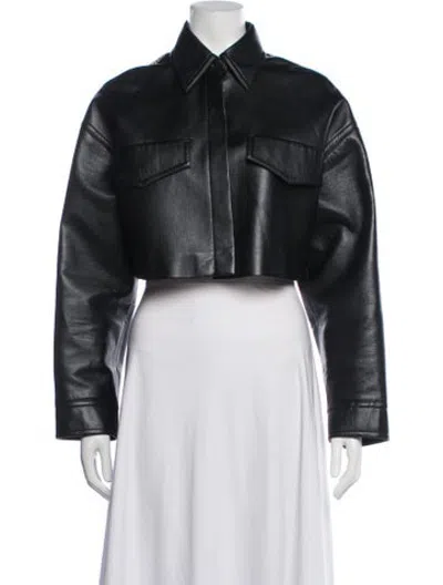Pre-owned Nanushka Leather Jacket In Black