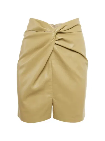Pre-owned Nanushka Leather Knot Skirt In Neutral