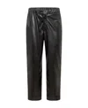 Nanushka Leather-look Straight-leg Trousers In Black