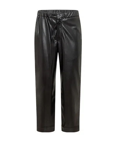 Nanushka Leather-look Straight-leg Trousers In Black