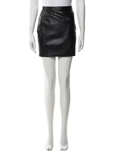 Pre-owned Nanushka Leather Mini Skirt In Black