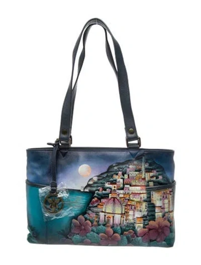 Pre-owned Nanushka Leather Shoulder Bag In Blue