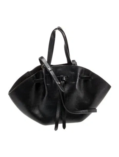 Pre-owned Nanushka Leather Top Handle Bag In Black