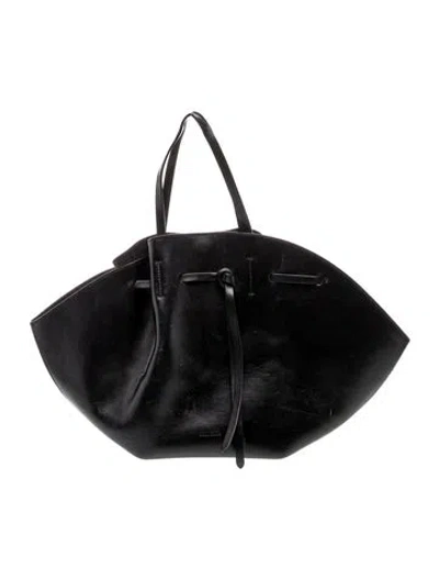 Pre-owned Nanushka Leather Top Handle Bag In Black
