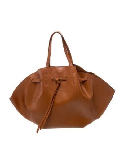 Pre-owned Nanushka Leather Top Handle Bag In Brown