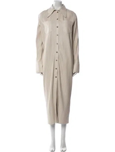 Pre-owned Nanushka Leather Trench Coat In Neutral