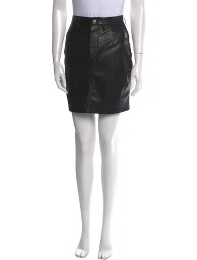Pre-owned Nanushka Leather Trim Embellishment Mini Skirt In Black