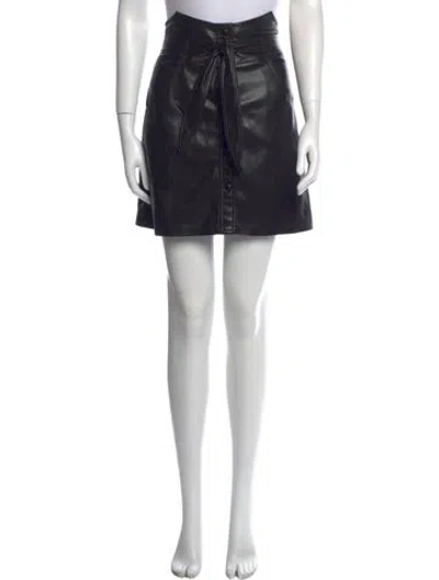 Pre-owned Nanushka Leather Trim Embellishment Mini Skirt In Black