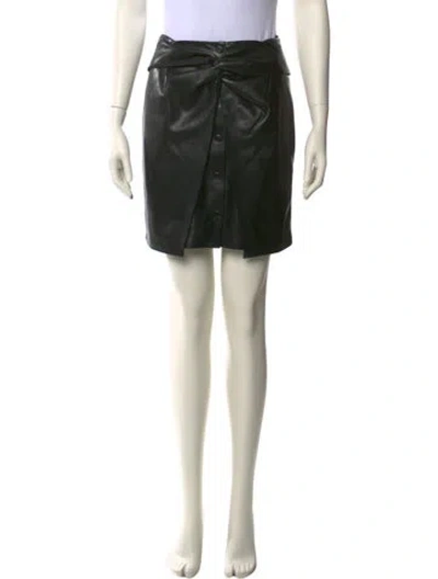 Pre-owned Nanushka Leather Trim Embellishment Mini Skirt In Black