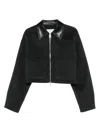 Nanushka Leather-trimmed Zip-up Jacket In Black