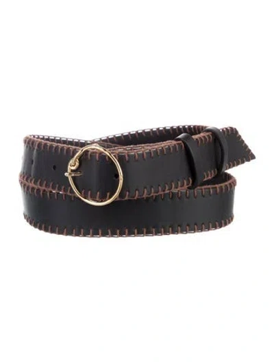 Pre-owned Nanushka Leather Waist Belt In Black
