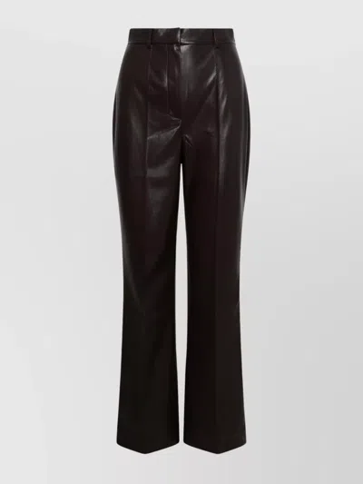 Nanushka Leena Alternating Leather Pants Okobor Chocolate In Black