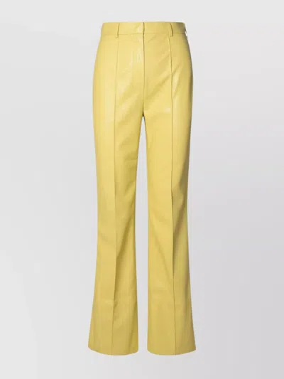 Nanushka Leena Lime Polyurethane Pants In Yellow