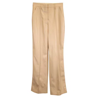 Pre-owned Nanushka Leena Trouser Pants In Beige Polyurethane