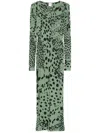 Nanushka Leopard-print Maxi Dress In Green