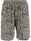 Nanushka Leopard Printed Drawstring Shorts In Neutrals