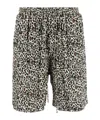 Nanushka Leopard Printed Drawstring Shorts In White