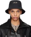 Nanushka Letter Detail Bucket Hat In Black