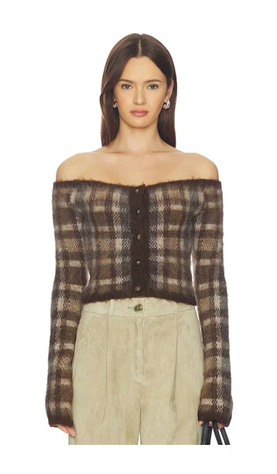 Nanushka Liliah Cardigan In Brown