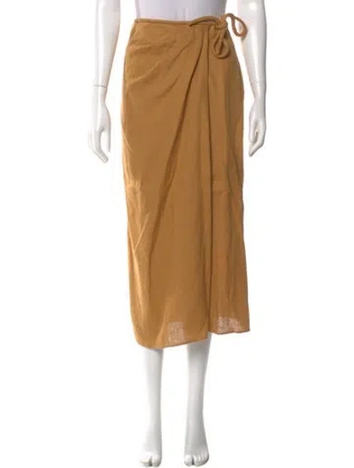 Pre-owned Nanushka Linen Midi Length Skirt W/ Tags In Brown