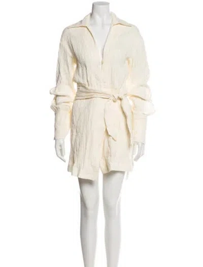 Pre-owned Nanushka Linen Mini Dress In Neutral