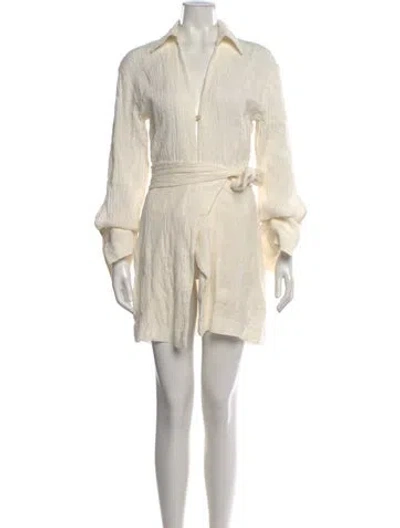 Pre-owned Nanushka Linen Mini Dress In White